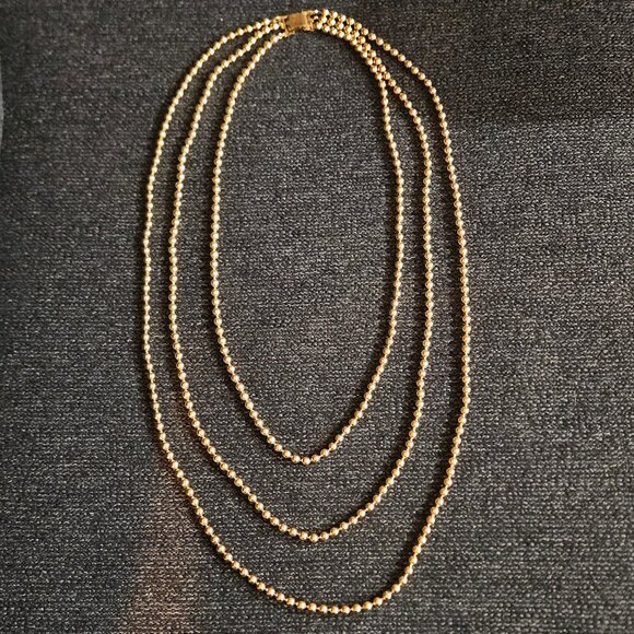 Napier Vintage Triple Strand Layered Necklace - Picture 7 of 12